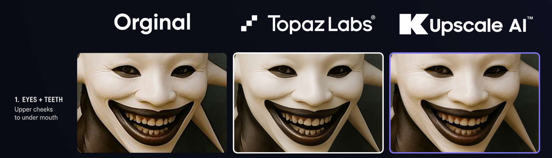 Upscale AI sammenlignet med Topaz Labs